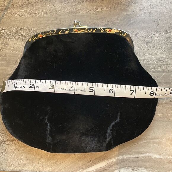 Vintage Black Velvet Clutch - Picture 6 of 7